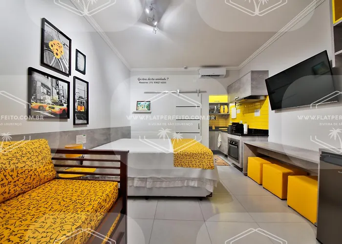 Flat Perfeito Flat Amarilis em Riviera São Lourenço com café da manhã e enxoval completo toalhas praia e piscina com trocas
